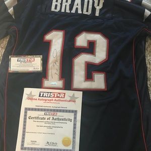 Tom Brady signed tristar jersey
